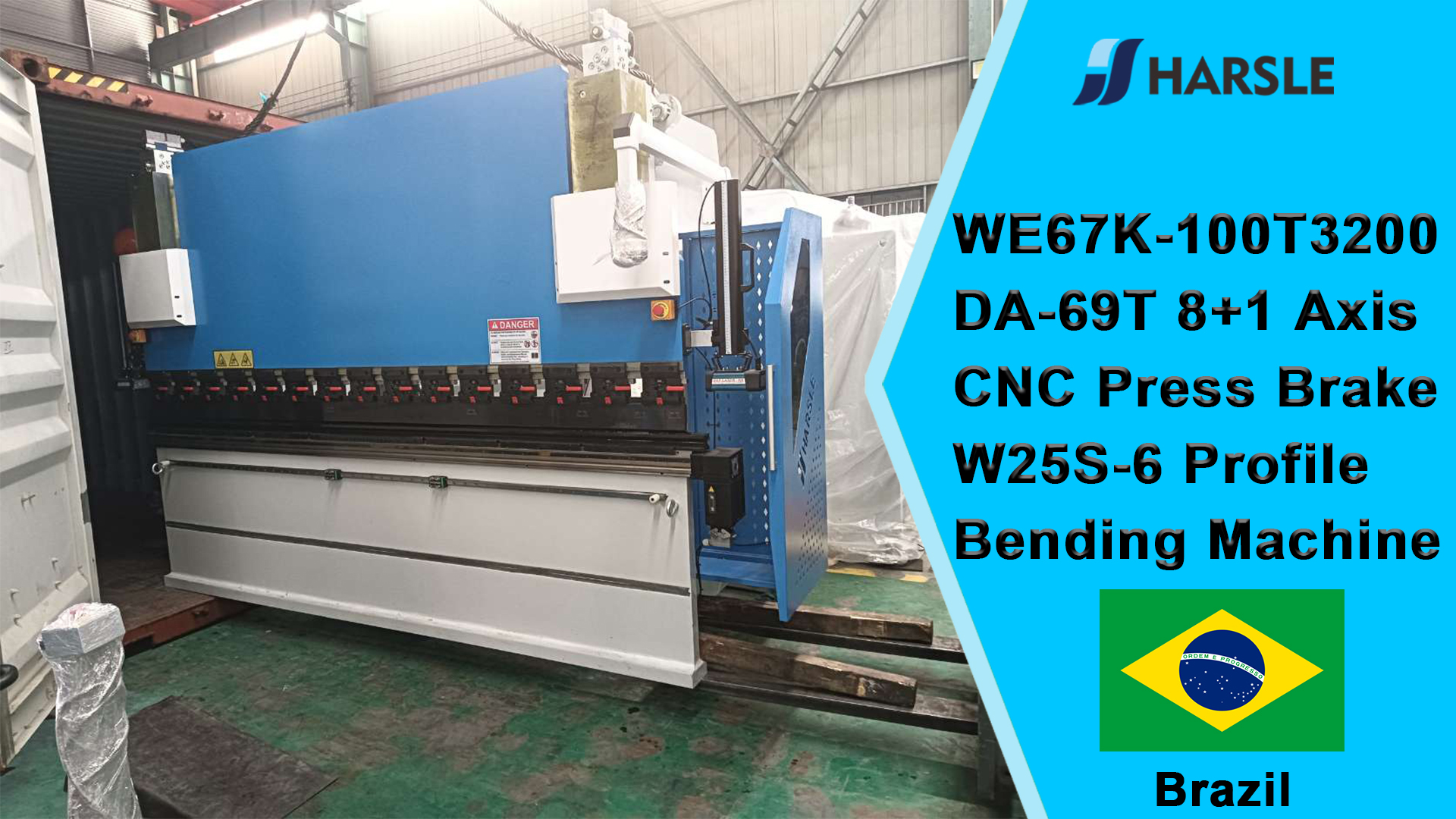 Brazilië-WE67K-100T3200 DA-69T 8+1-assige CNC-afkantpers W25S-6 profielbuigmachine