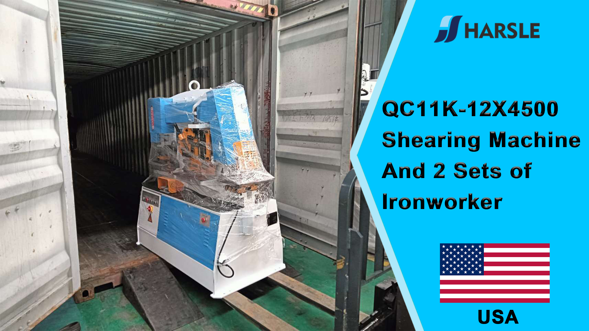 USA-QC11K-12X4500 knipmachine en 2 sets ijzerarbeiders