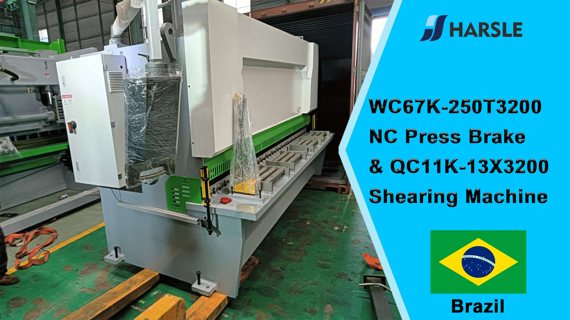 Brazilië-WC67K-250T3200 NC kantbank en QC11K-13X3200 knipmachine