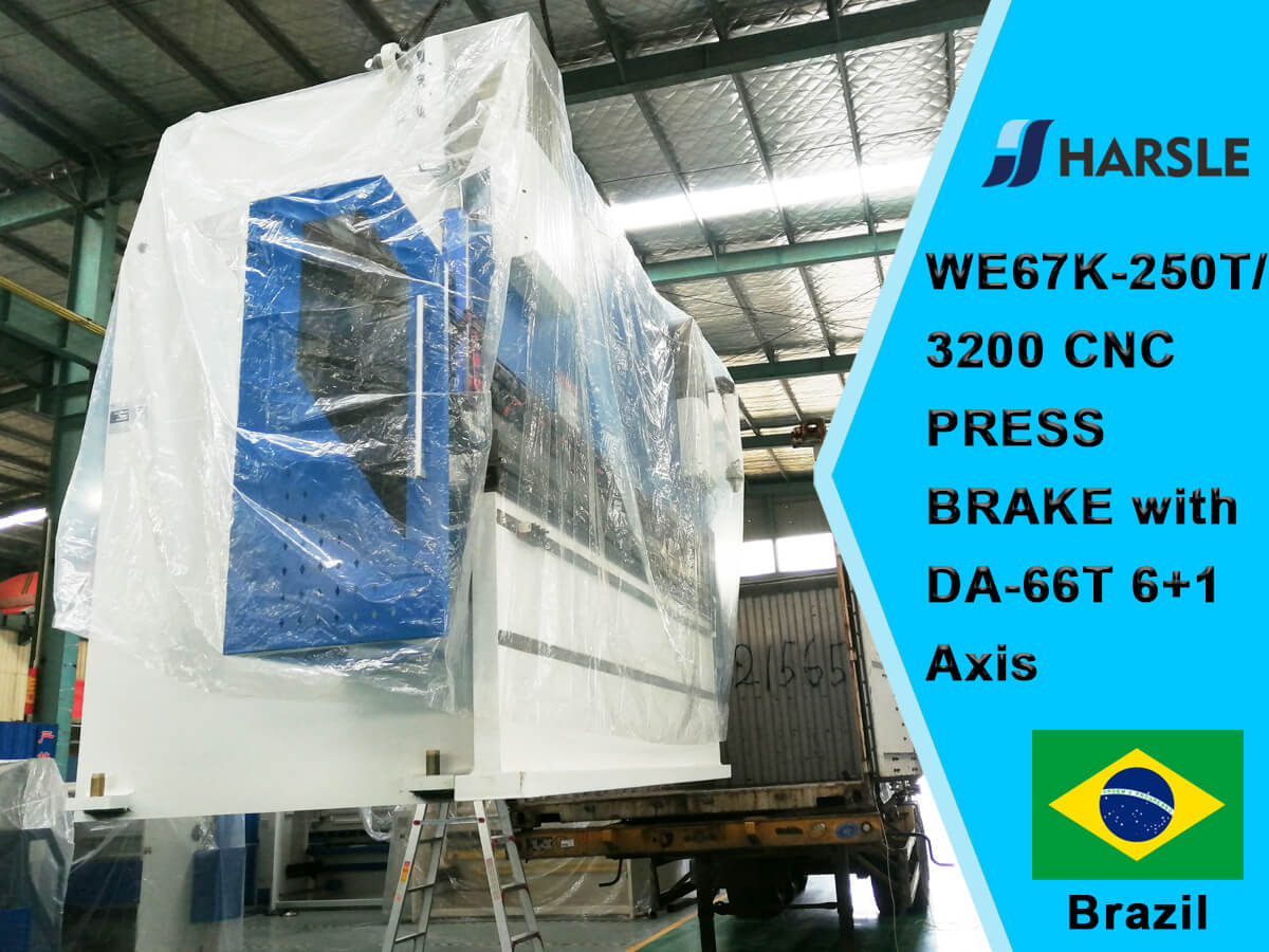 Brazilië-WE67K-250T / 3200 CNC-afkantpers met DA66T 6 + 1-as