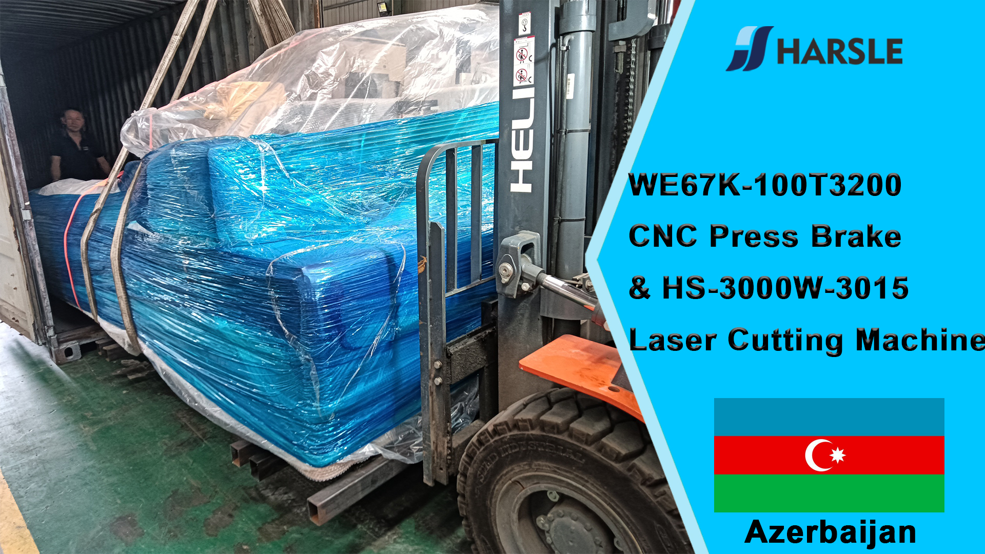 Azerbeidzjan-WE67K-100T3200 CNC kantbank en HS-3000W-3015 lasersnijmachine