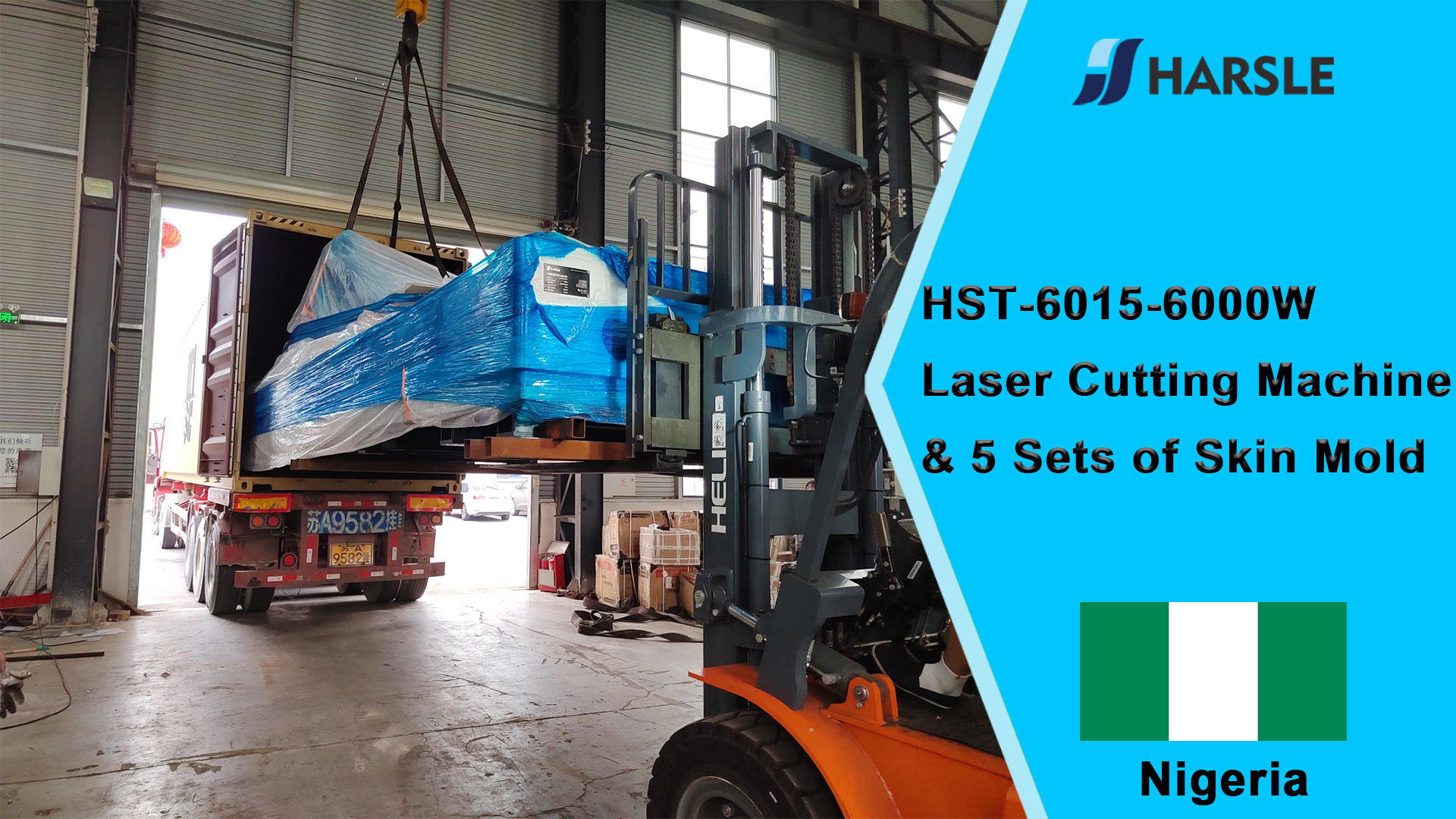 Nigeria-HST-6015-6000W lasersnijmachine en 5 sets huidschimmel