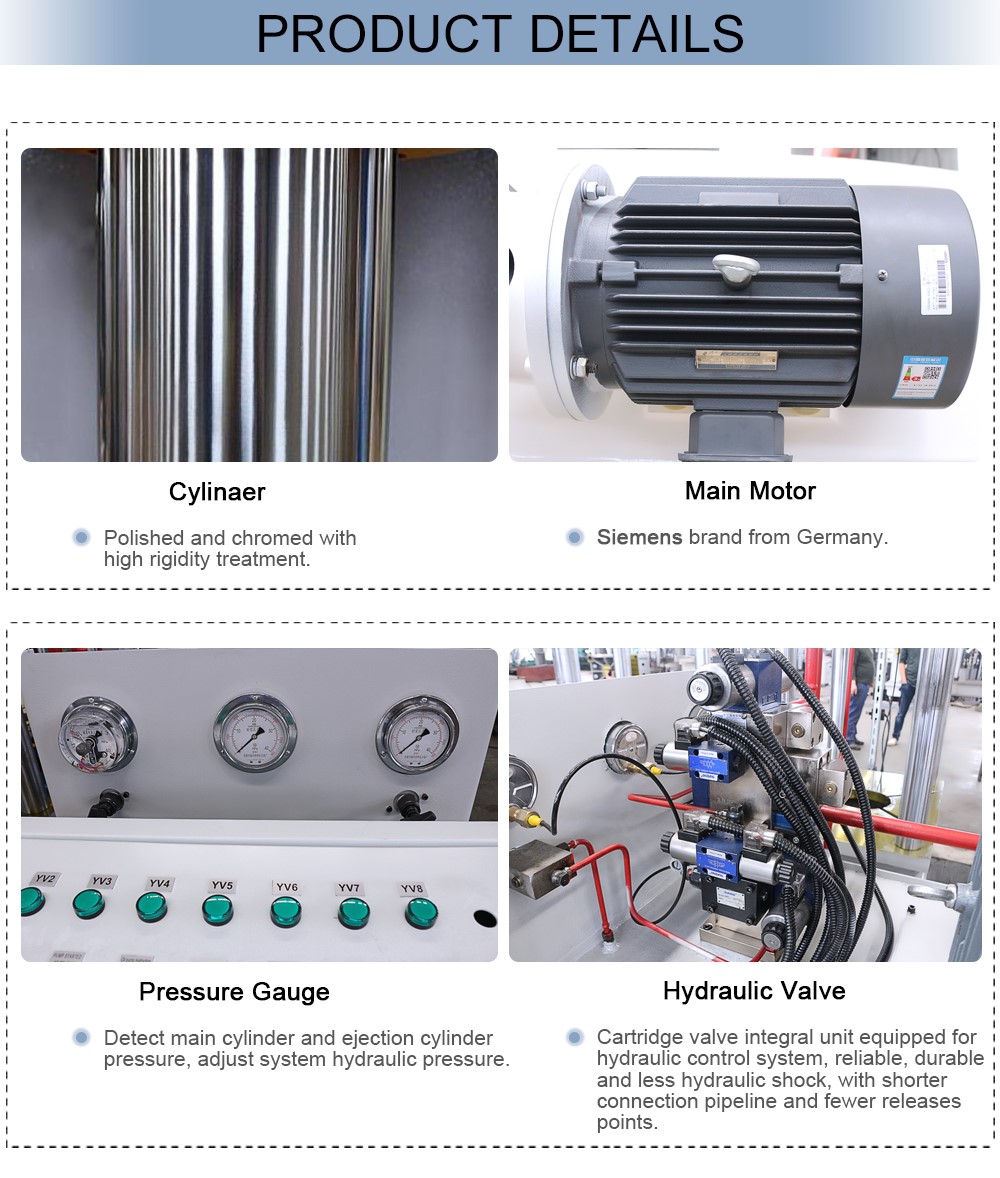 Hydraulische pers van vier kolommen