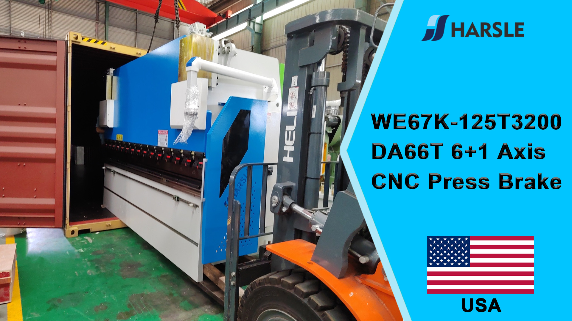 USA-WE67K-125T3200 DA66T 6+1-assige CNC-afkantpers