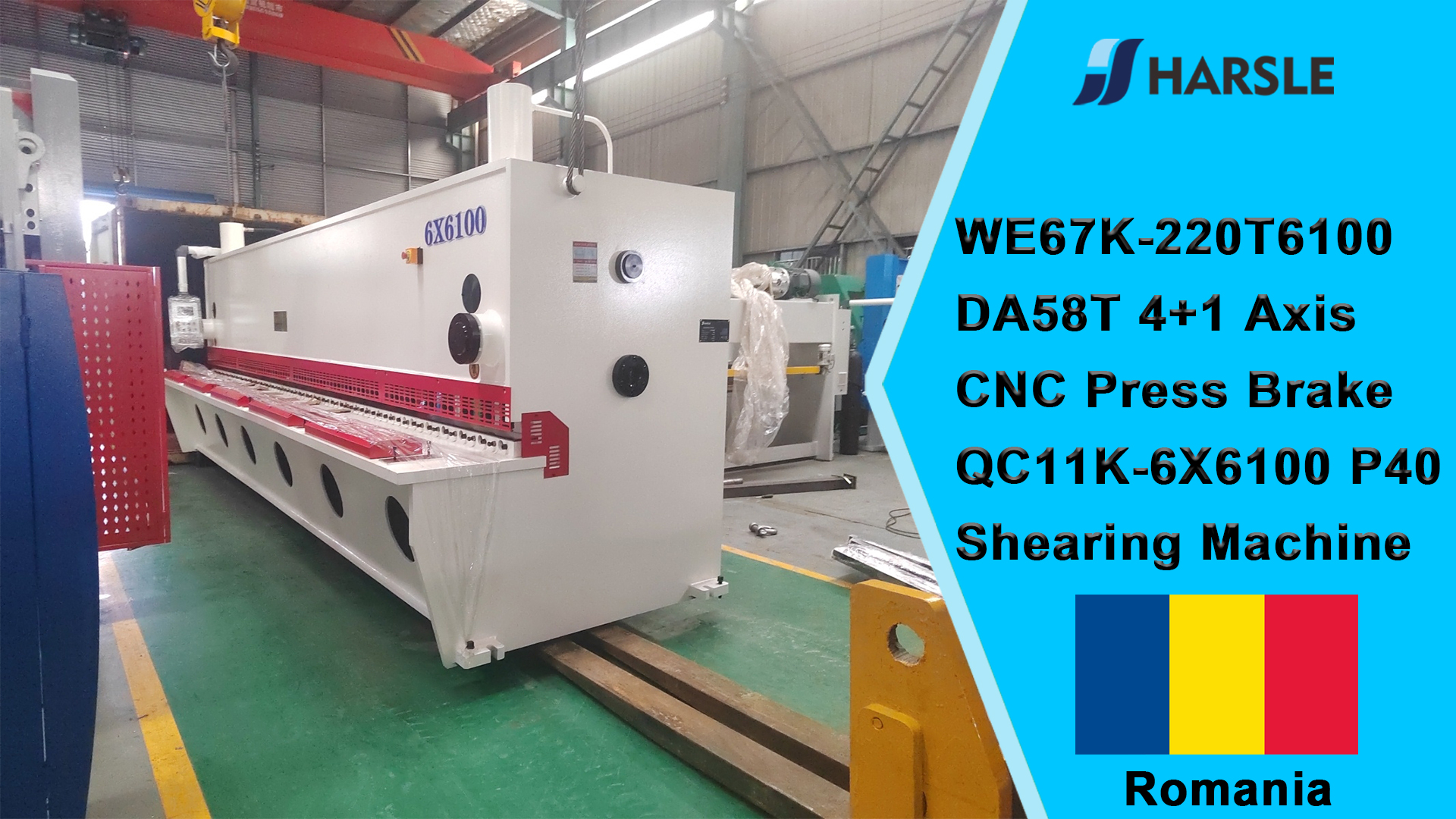 Roemenië-WE67K-220T6100 DA58T 4 + 1-assige CNC-afkantpers QC11K-6X6100 P40-scheermachine