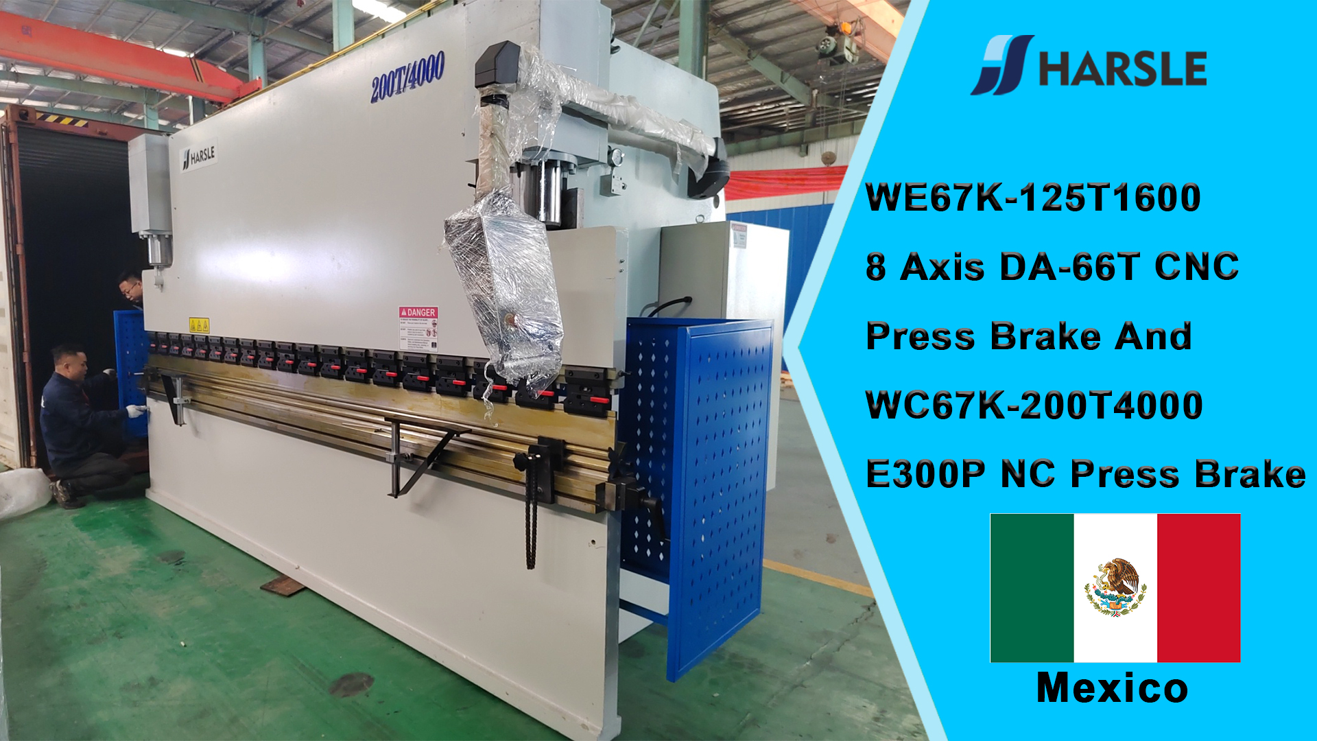 Mexico-WE67K-125T1600 8-assige DA-66T CNC-persrem en WC67K-200T4000 E300P NC-persrem