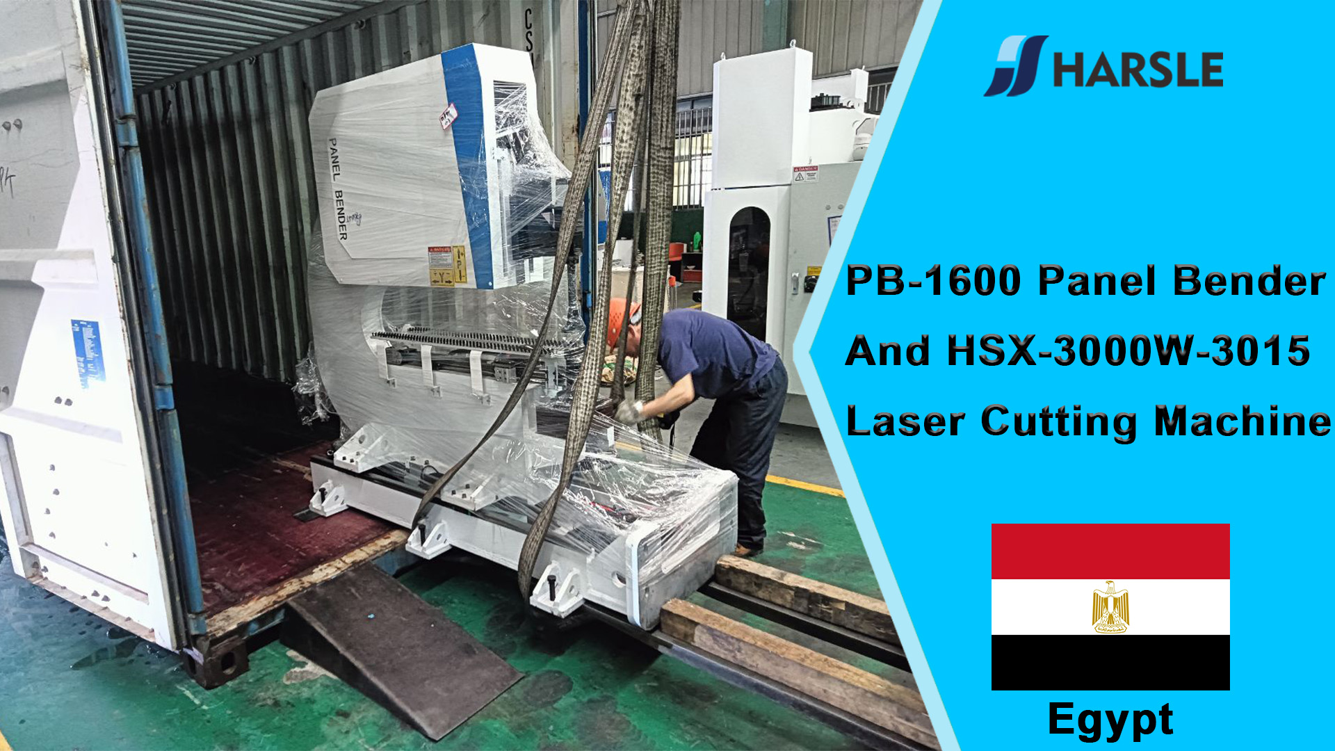 Egypte-PB-1600 paneelbuiger en HSX-3000W-3015 lasersnijmachine