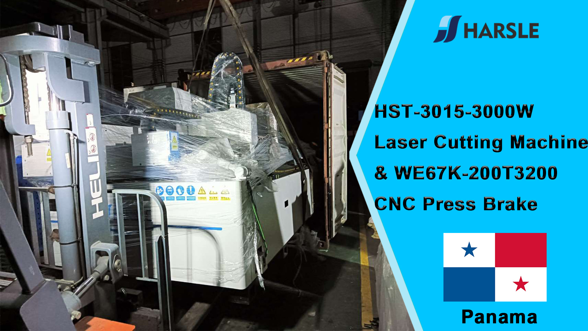 Panama-HST-3015-3000W lasersnijmachine en WE67K-200T3200 CNC-afkantpers