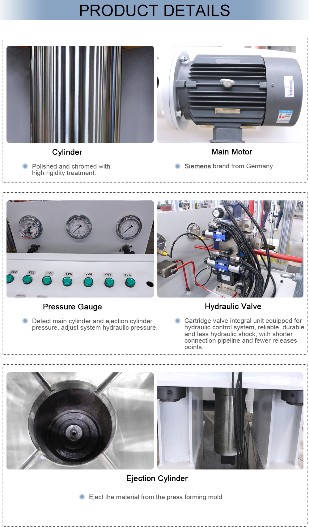 Hydraulische pers van vier kolommen